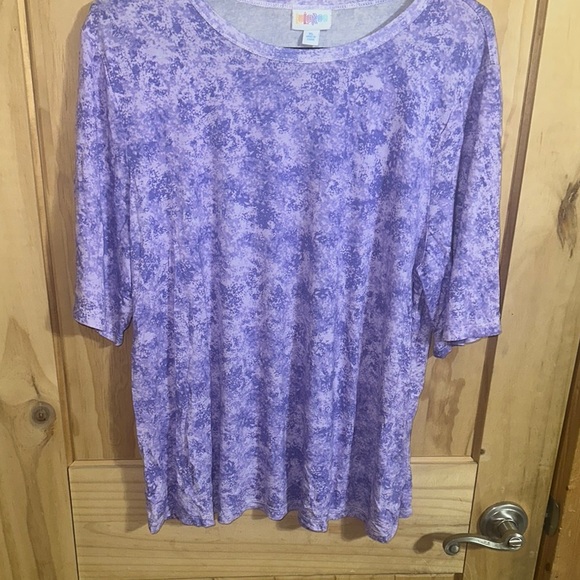 LuLaRoe Purple Short Sleeve Relaxed Blouse - Picture 1 of 4